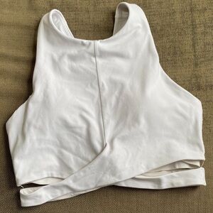 Athleta | Medium White Conscious Cut Out Crop Tank A-C
